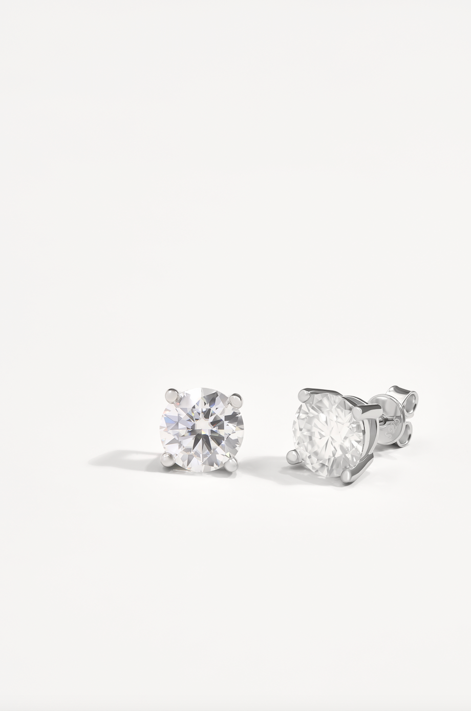 2 CT Moissanite Studs in Sterling Silver