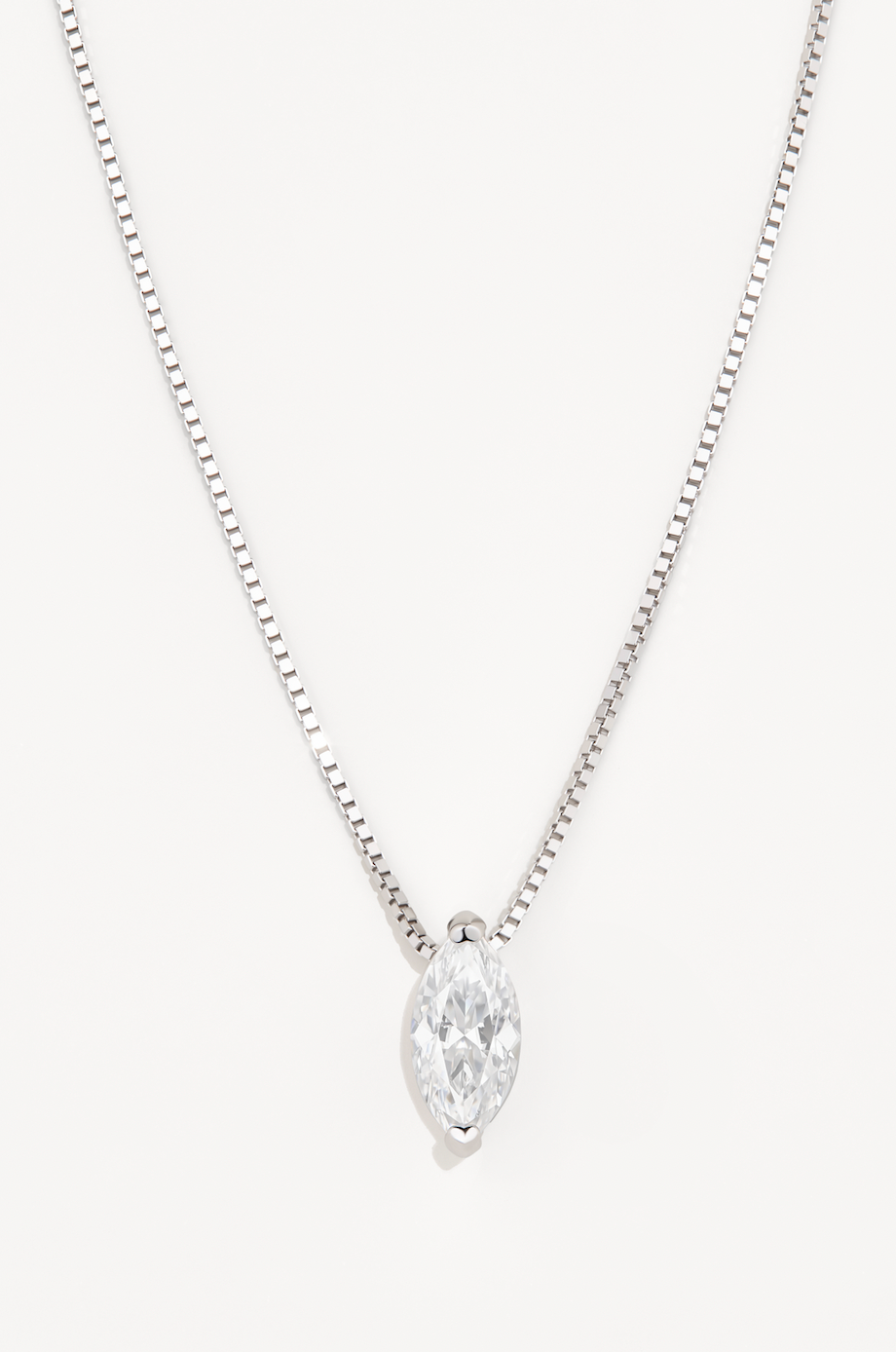 Marquise Moissanite Pendant in Sterling Silver