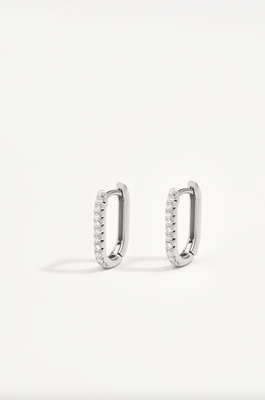Timeless Daily Hoop in White Gold with Lab Diamonds