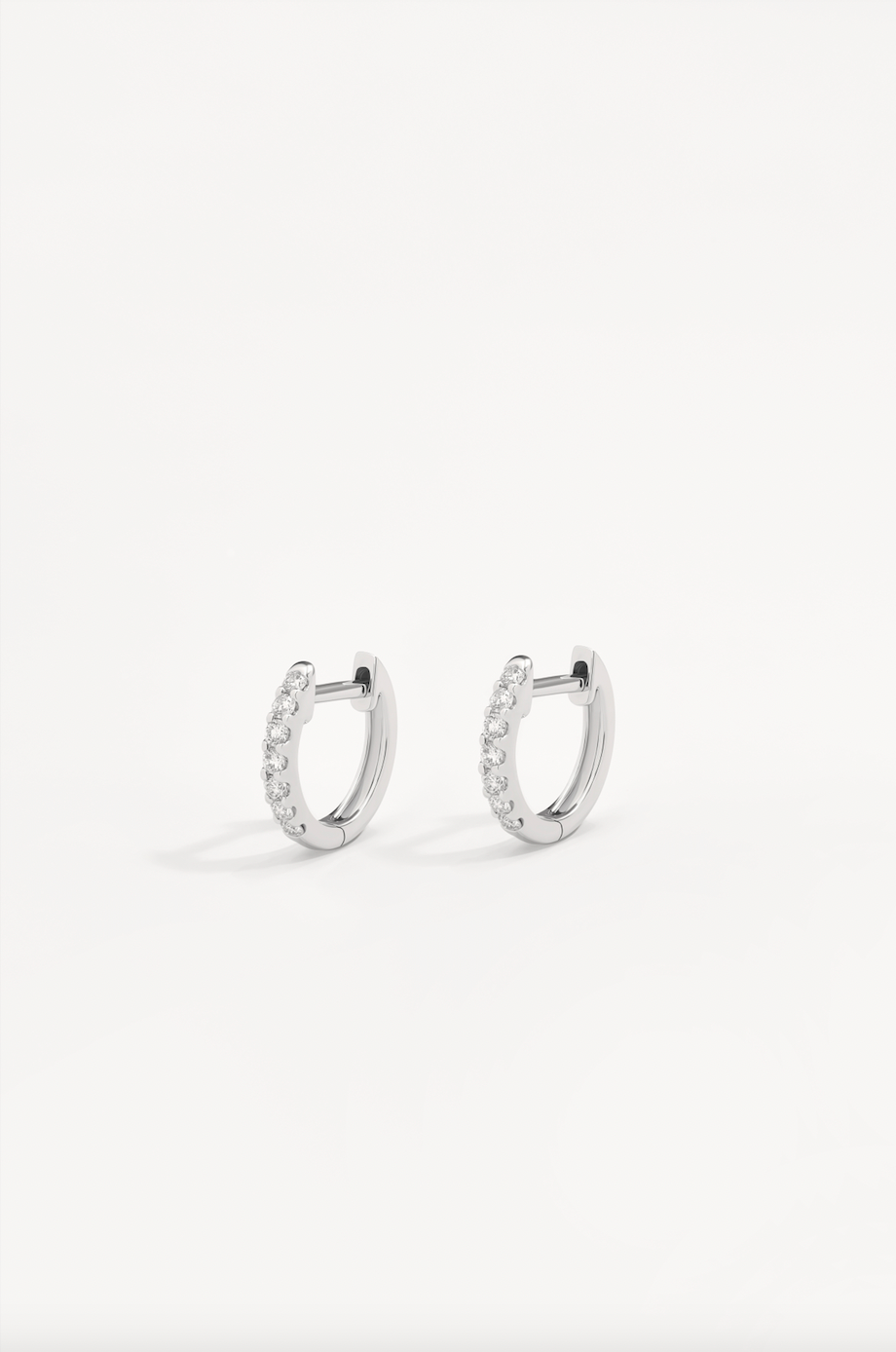 6MM Hinged Clicker Hoop in White Gold and Lab Diamonds